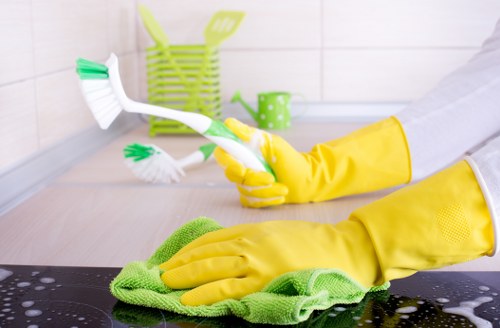 Commercial cleaning services in Finchley office reception area