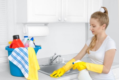 After builders cleaning in Finchley in a refurbished property with dust-free floors